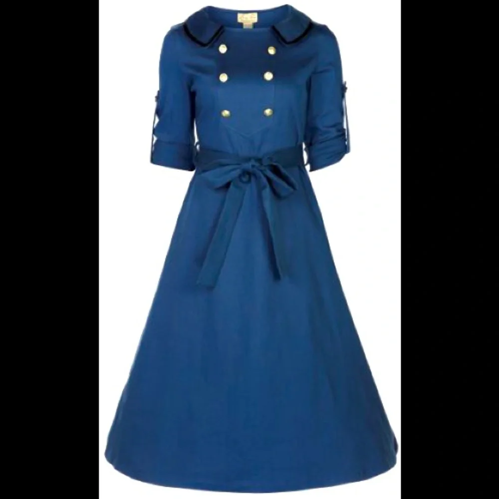 Lindy Bop Navy Blue Vintage Dress - Picture 2 of 3